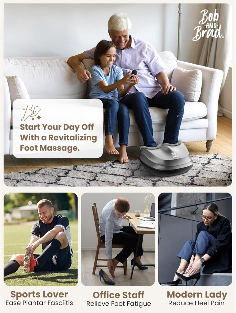 BOB AND BRAD Lite Foot Massager with Heat, Christmas Gifts for Women Men,FSA/HSA Eligible, Shiatsu Deep Kneading, 3 Heating Levels, Electric Feet Massager Machine