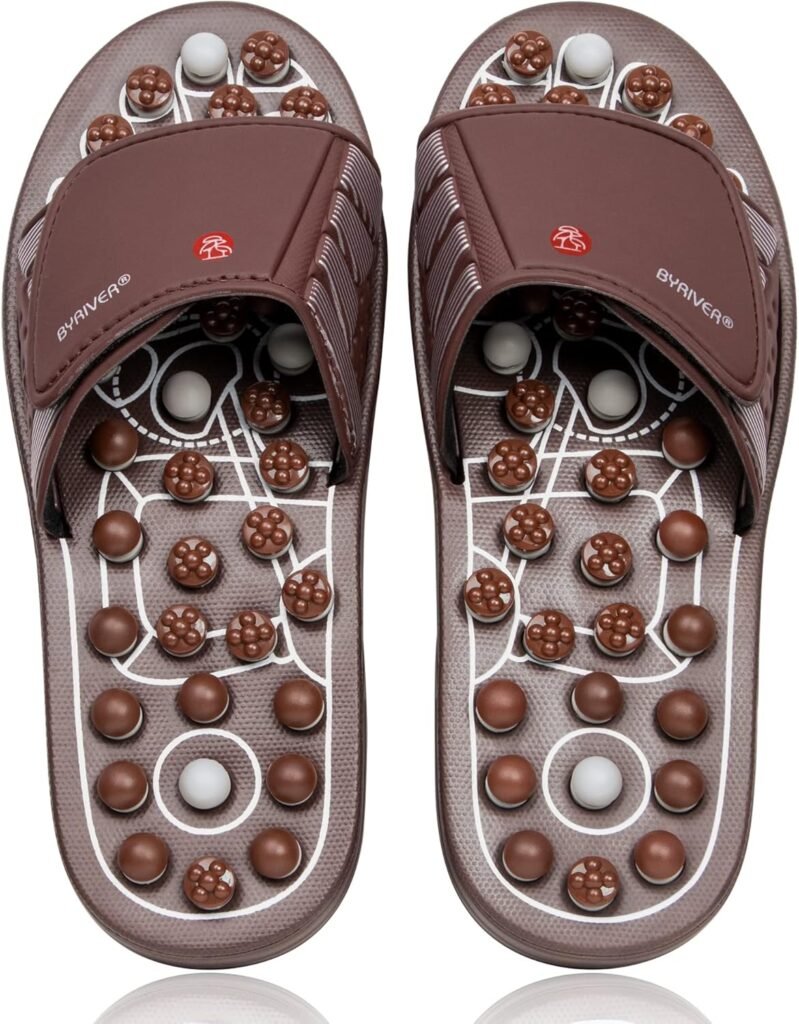 BYRIVER Tension Fatigue Relief Massager, Circulation Slippers Sandals, Foot Health Care Products Holistic Gift for Men Women Mom Dad, Muscle Relaxer Trigger Point Massage Tool (XL)
