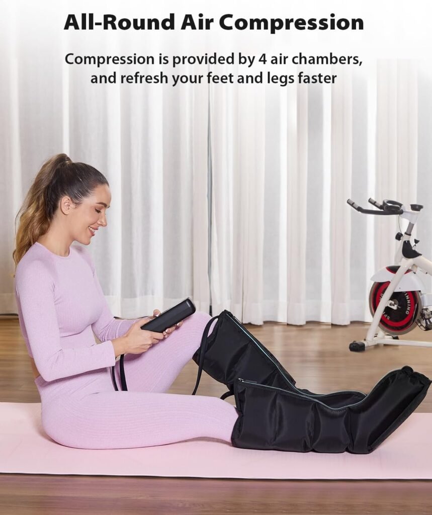 CINCOM Leg Massager for Circulation and Pain Relief, Air Compression Leg Massager for Foot and Leg Helpful for Lymphedema Edema Restless and Relaxation Birthday Gifts for Women Men