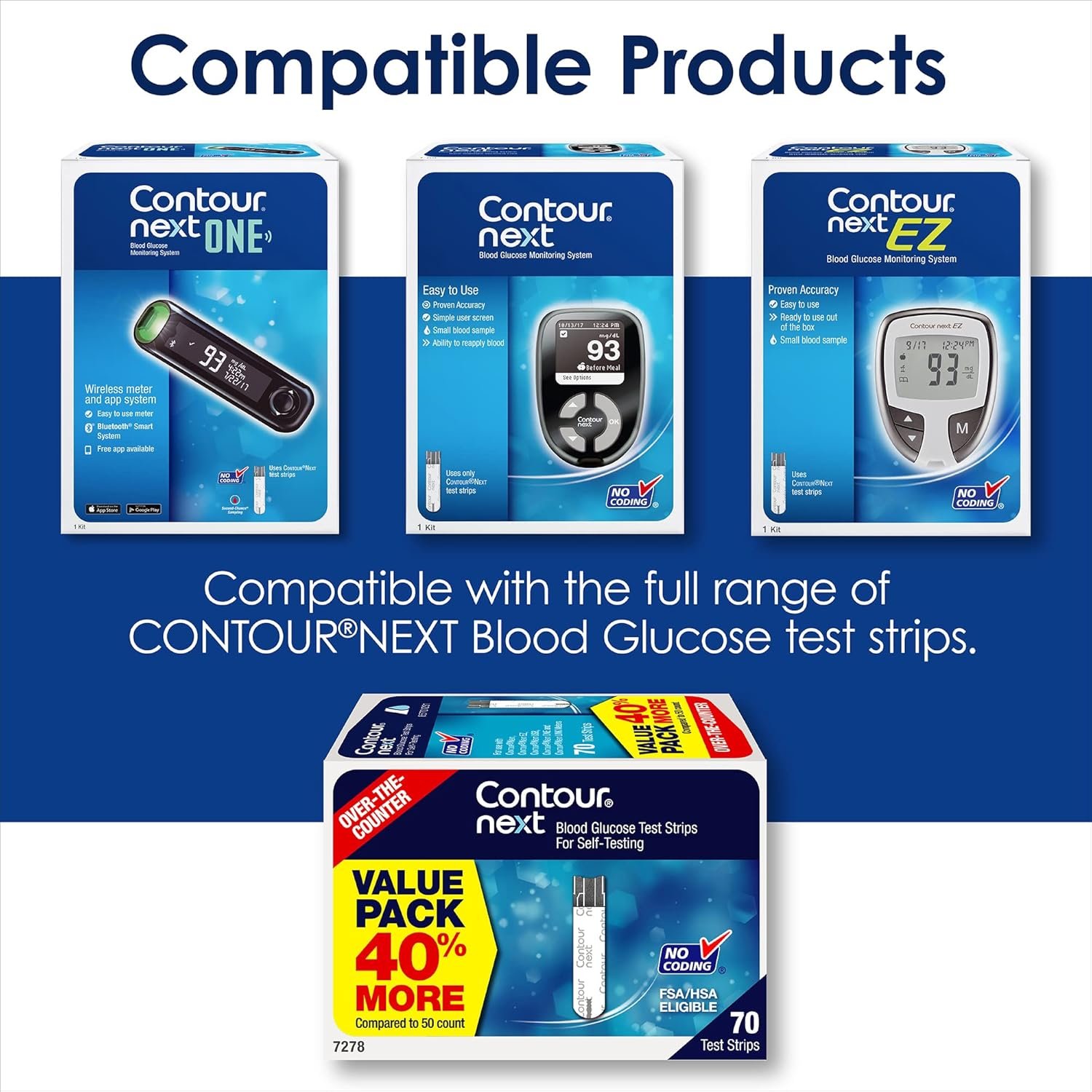 CONTOUR NEXT ONE Blood Glucose Monitoring System All-in-One Kit for Diabetes