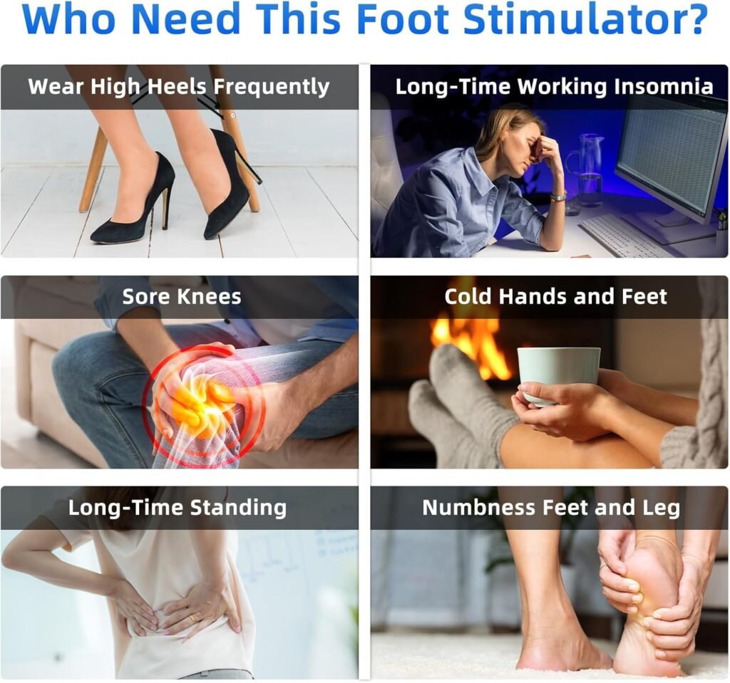 Creliver Foot Nerve Muscle Stimulator Pro, TENS  EMS Foot Massager for Neuropathy, Circulation and Body Pain Relief, Electric Feet Legs Blood Circulation Machine, FSA or HSA Eligible