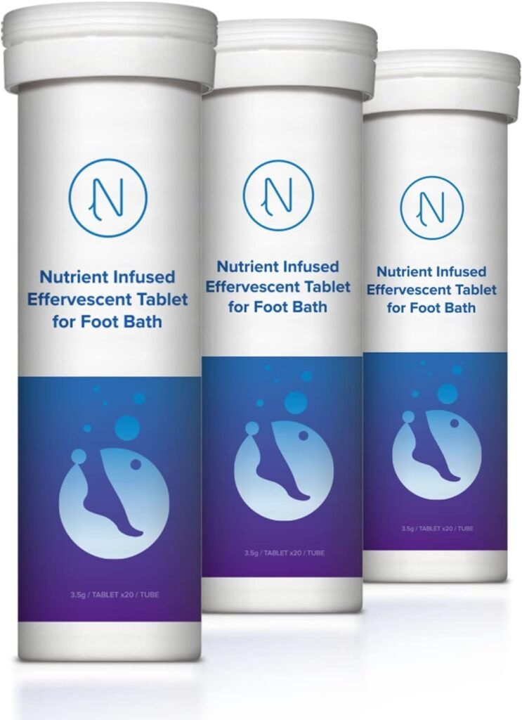 Diabetic Foot Soak Effervescent Tablets Foot Care by Nerve Spa, Anti-Swelling, Rehydrate The Foot, Foot Care Nutrients – 20 Tablets (3 Tubes)