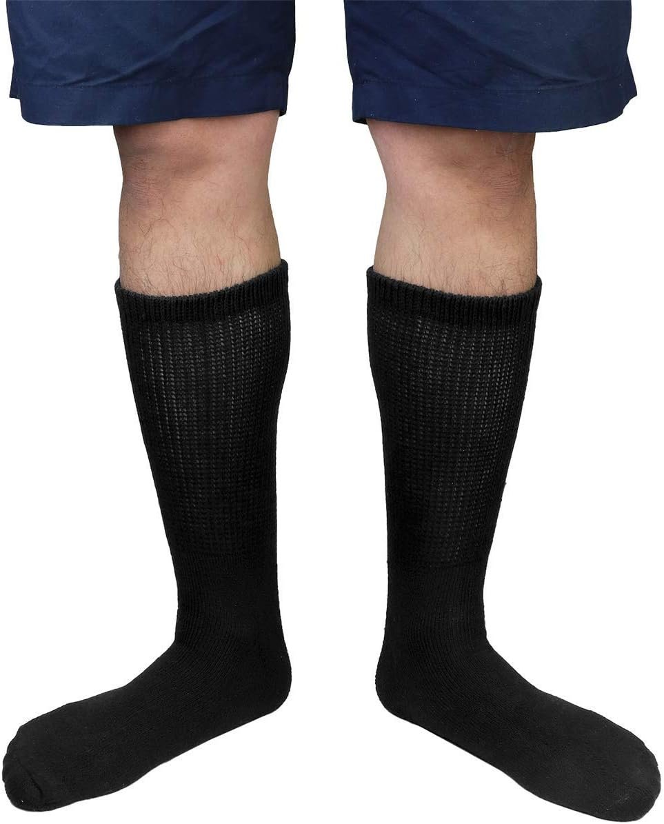 Falari Physicians Approved Diabetic Socks Crew Unisex 3, 6 or 12-Pack