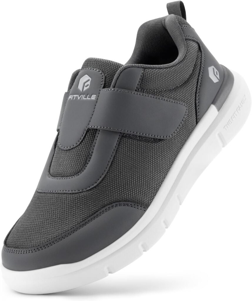 FitVille Diabetic Shoes for Men Extra Wide Width, Swollen Feet Shoes for Neuropathy Walking Shoes for Diabetics Pain Relief