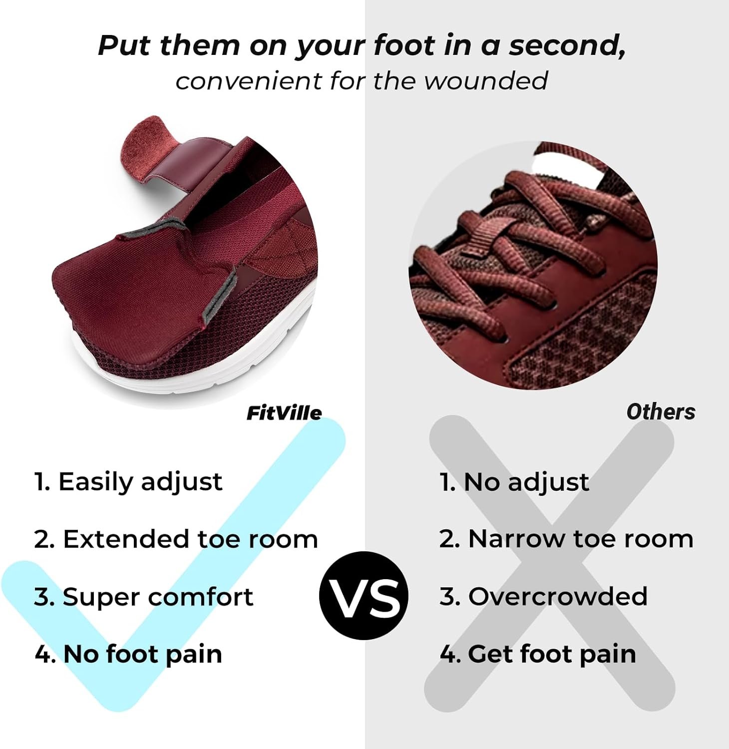 FitVille Diabetic Shoes for Women Slip on Walking Shoes for Swollen Feet Women with Adjustable Strap Wide Sneakers for Women Lightweight Mesh Wide Width Shoes for Women