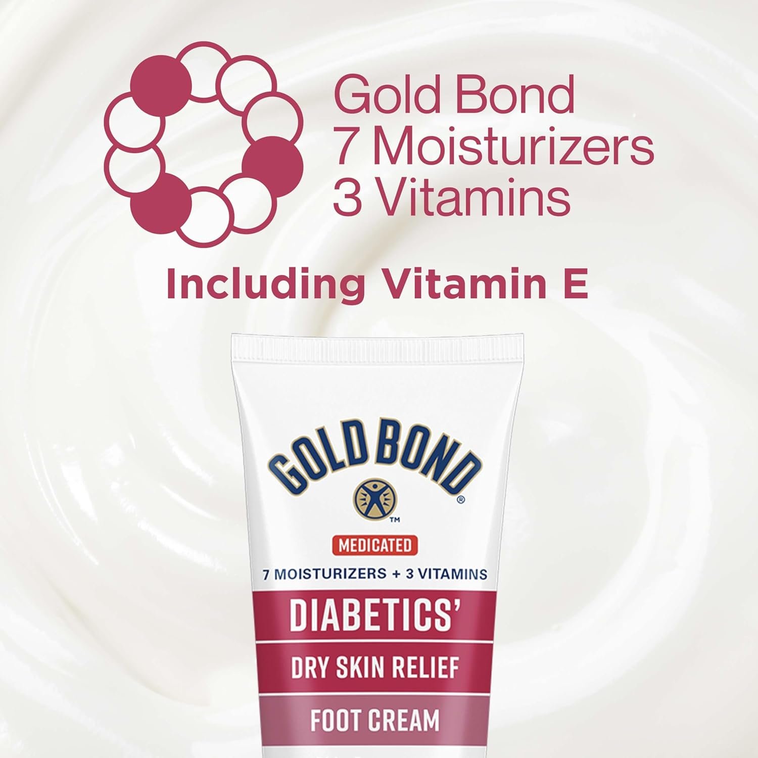 Gold Bond Medicated Diabetics Dry Skin Relief Foot Cream, 3.4 oz., Skin Protectant