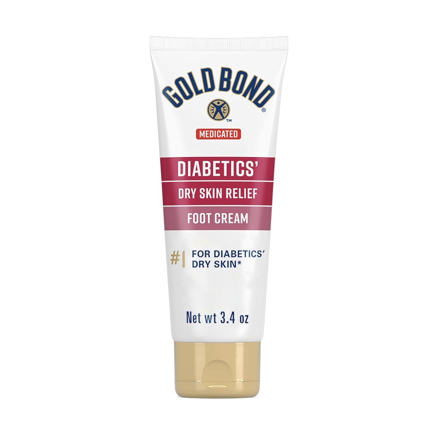 Gold Bond Medicated Diabetics Dry Skin Relief Foot Cream, 3.4 oz., Skin Protectant