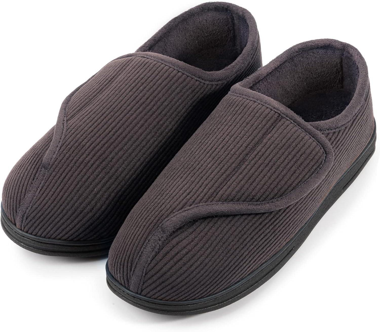 LongBay Mens Memory Foam Diabetic Slippers Comfy Warm Plush Fleece Arthritis Edema Swollen House Shoes