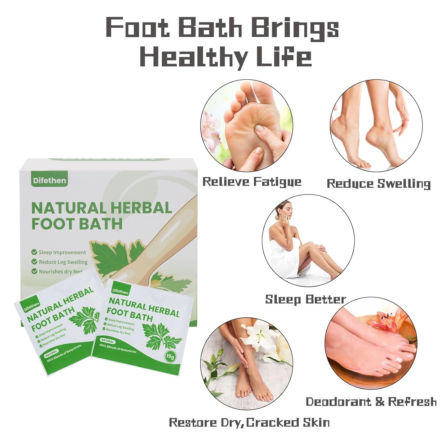Natural Mugwort/Wormwood Herbal Foot Soak,Lymphatic Ginger Foot Bath Bag, Anti-Swelling Foot SPA Promote Metabolism, Foot Care 15g/PCS (10PCS)