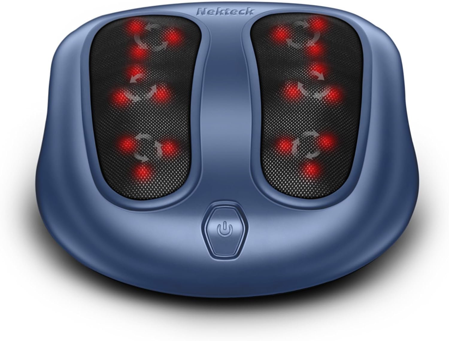 Nekteck Foot Massager with Heat, Shiatsu Heated Electric Kneading Foot Massager Machine for Plantar Fasciitis, Built-in Infrared Heat Function and Power Cord (Black)