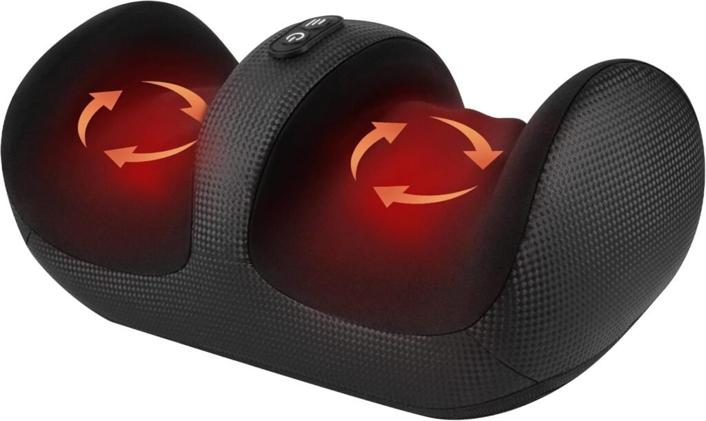 Nekteck Shiatsu Foot Massager with Heat, Foot and Calf Massager with Massage Roller, Lightweight and Compact Foot Massage Suitable for Offices and Home (Not Cordless)