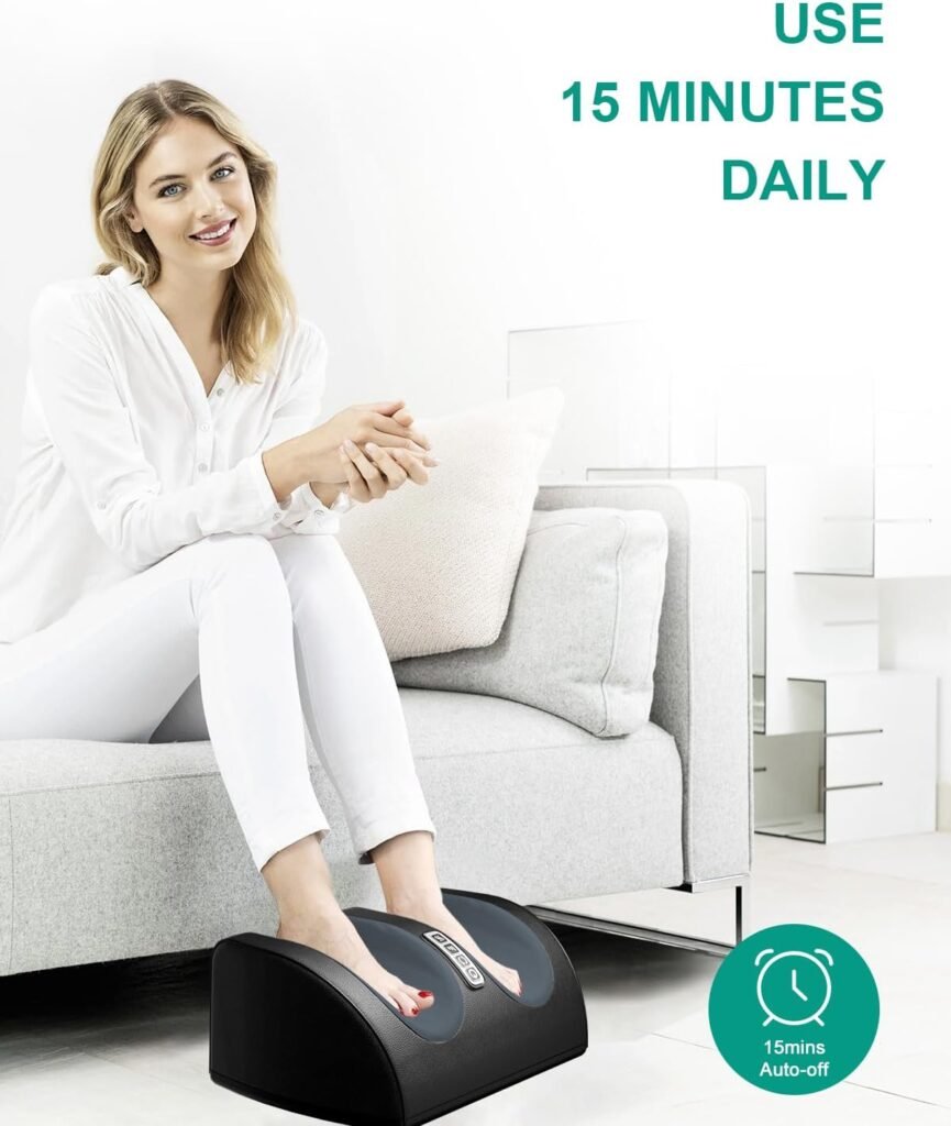Shiatsu Foot Massager Machine with Heat, Foot and Calf Massager with Massage Roller, Deep Tissue Massager for Foot Massage and Calf Massage, Gifts for Mom  Dad