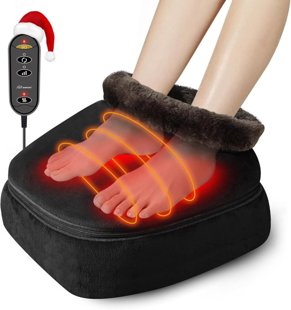 Snailax Foot Massager with Heat, 2-in-1 Shiatsu Gentle Foot and Back Massager Machine with 3 Adjustable Heating Levels, Foot Warmer Under Desk, Pain, Gifts for Women,Men