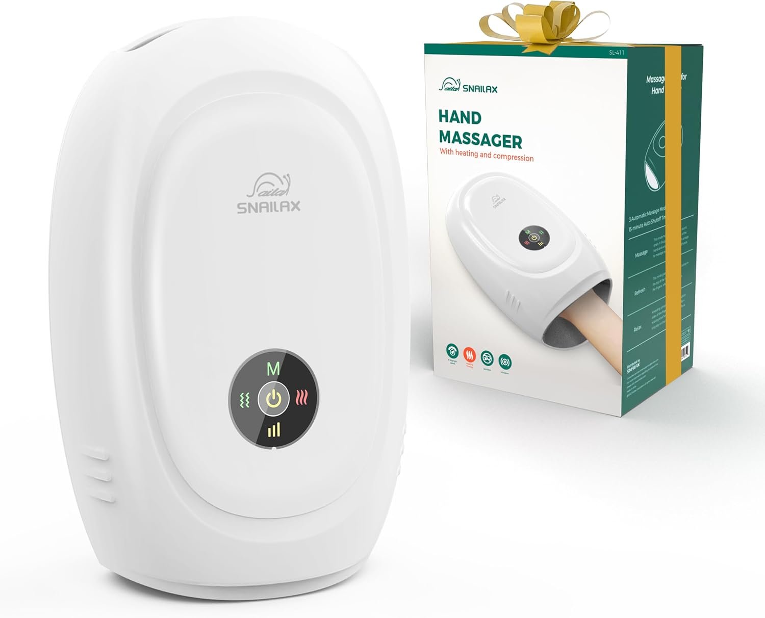 Snailax Hand Massager with Heat and Compression, Vibration, Cordless Hand Massager, Rechargeable Hand Massager Machine, Gifts for Women, Men, Mom