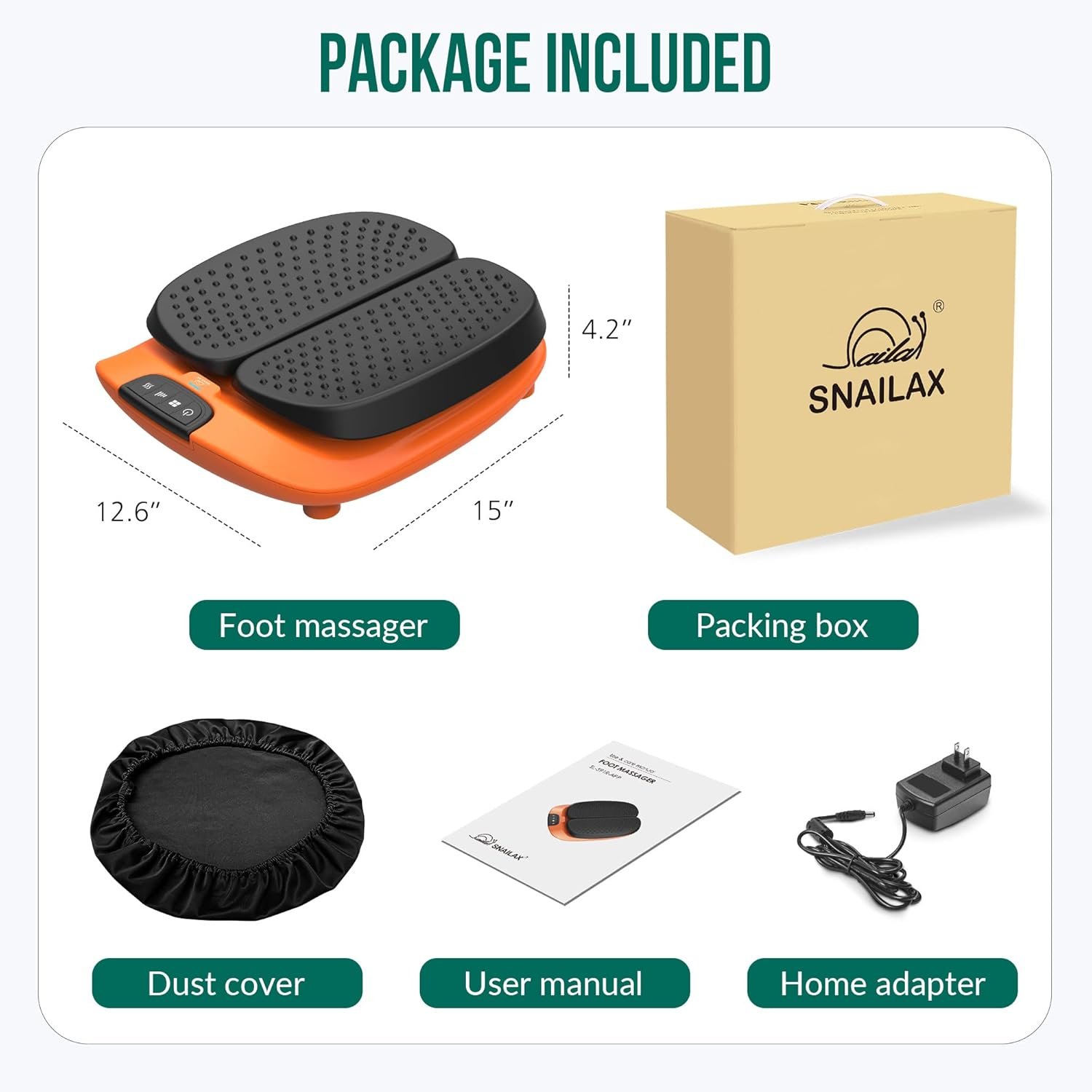Snailax Vibration Foot Massager with Heat,Remote Control,Adjustable Vibration Speed Electric Massager Machine for Circulation,Plantar Fasciitis, Pain