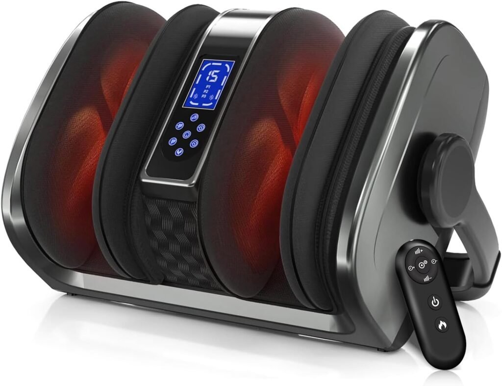 TISSCARE Shiatsu Foot Massager with Heat: Foot Massager for Plantar Fasciitis, Neuropathy, Circulation and Pain Relief for Foot Calf Ankle Leg with Deep Kneading Christmas Gifts for Women and Men