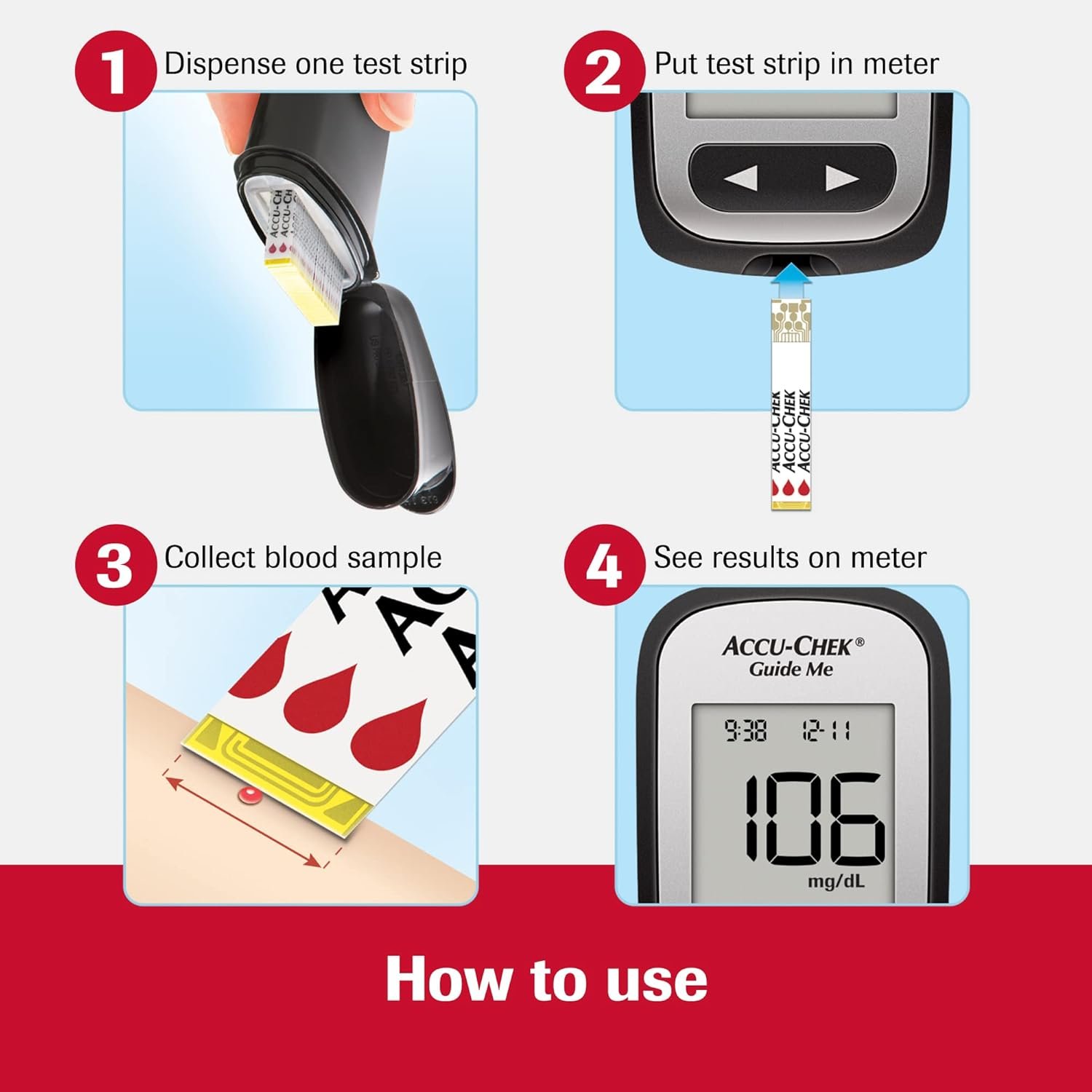 Accu-Chek Guide Me Glucose Monitor Kit for Diabetic Blood Sugar Testing: Guide Me Meter, Softclix Lancing Device, and 10 Softclix Lancets