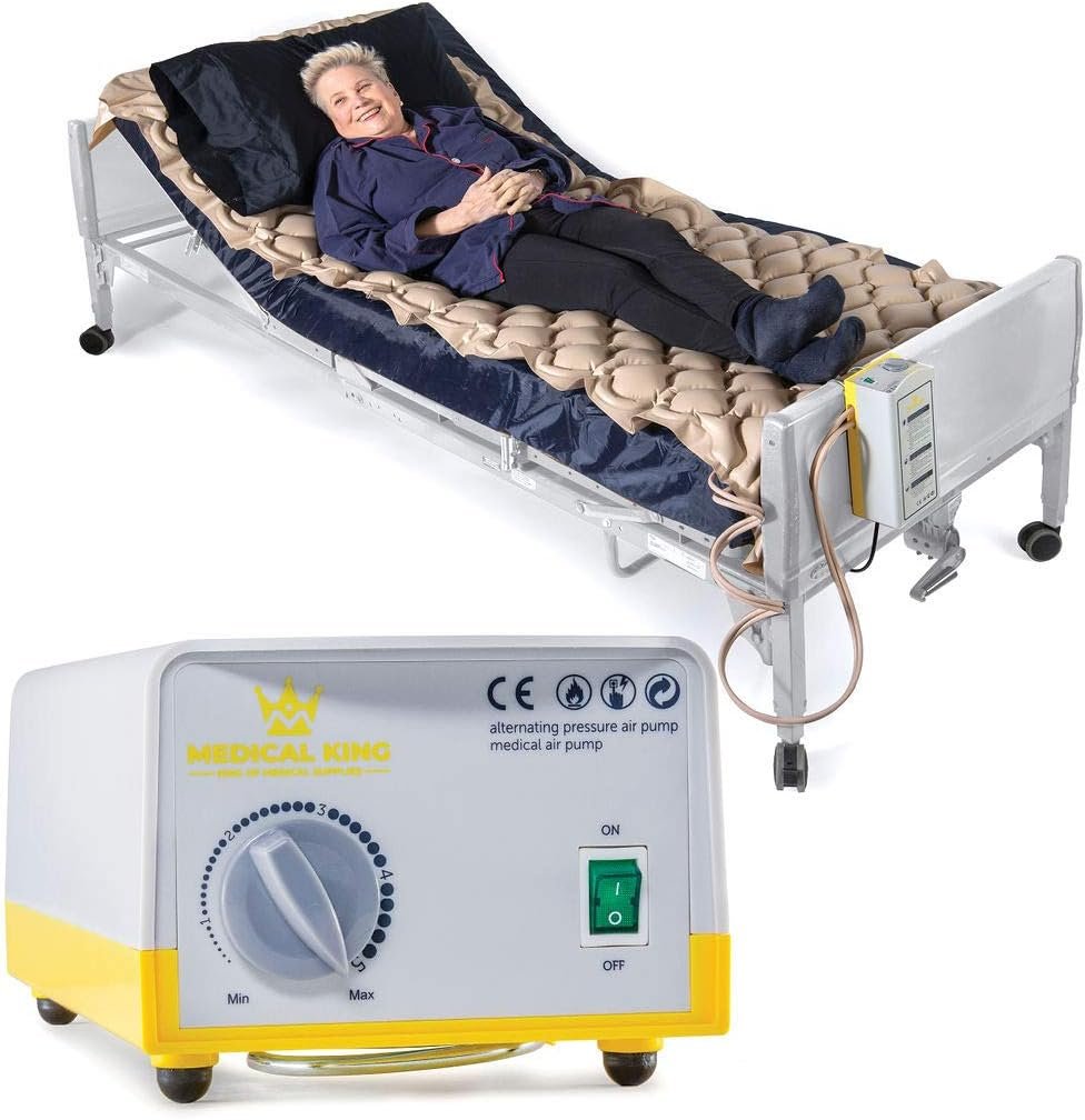 Alternating Pressure Pad For Hospital Bed Or Home Bed, Includes Electric Quiet Air Pump -Low Air Loss Mattress - Inflatable Comfortable Pads - Prevents  Treat Pressure Wounds, Sore, Ulcer