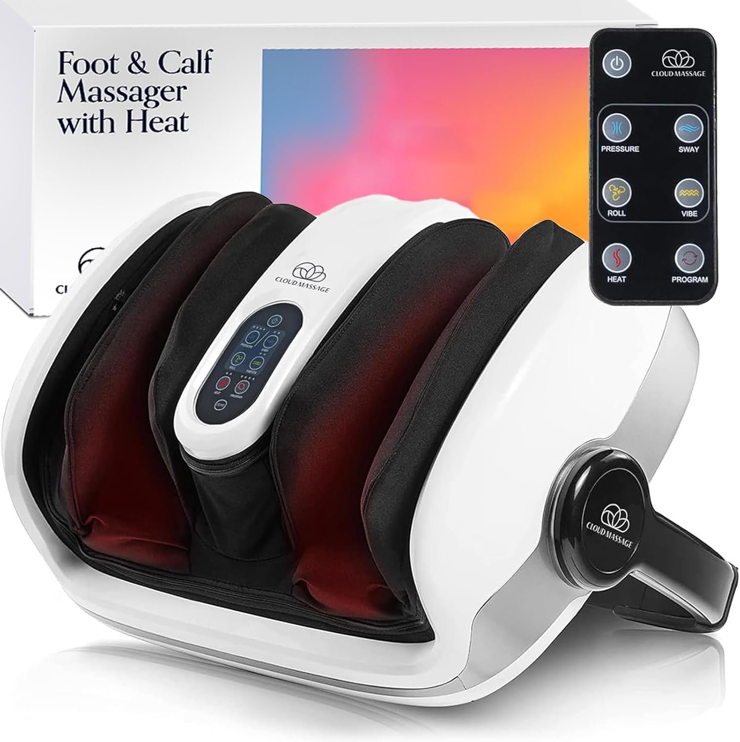 Cloud Massage Shiatsu Foot Massager with Heat, Office/Home Feet  Calf Massager for Plantar Fasciitis, Neuropathy, Circulation, Pain Relief, Remote Control, Gifts for Women/Men, FSA HSA Eligible