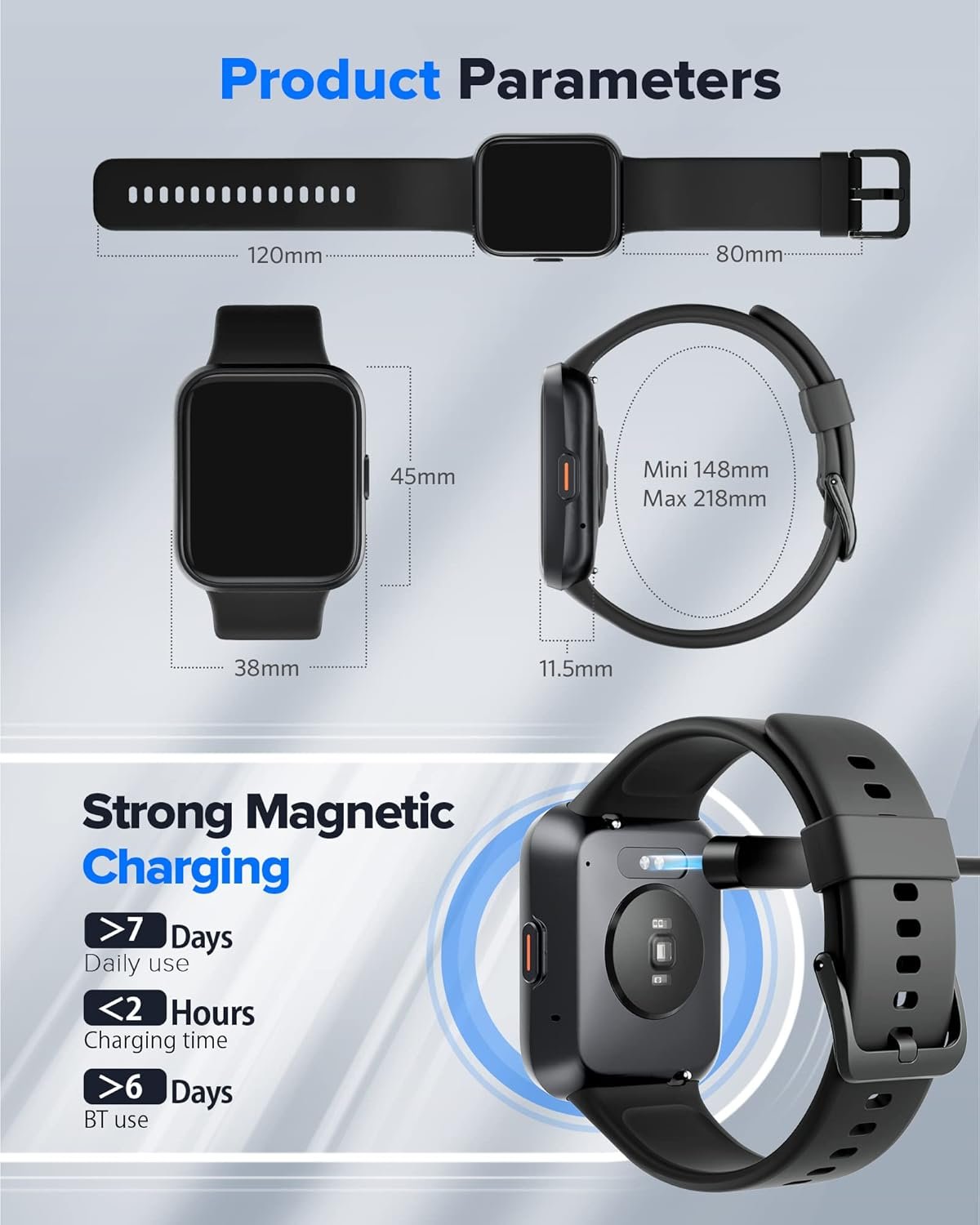 ENOMIR Smart Watch for Men Women(Answer/Make Call), Alexa Built-in,Fitness with Heart Rate SpO2 Sleep Monitor 100 Sports 5ATM Waterproof Activity Trackers and Smartwatches iOSAndroid Phones