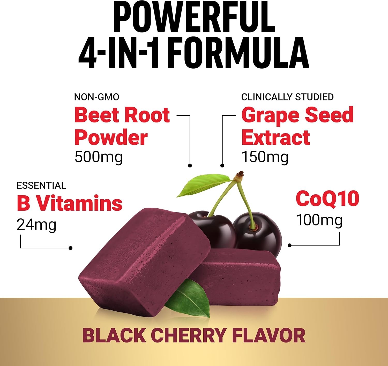 FORCE FACTOR Total Beets Ultimate Heart Health Blood Pressure Support Chews with CoQ10, Beet Root Powder, Grape Seed Extract, Blood Pressure Supplement for Circulation  Blood Flow, 60 Soft Chews