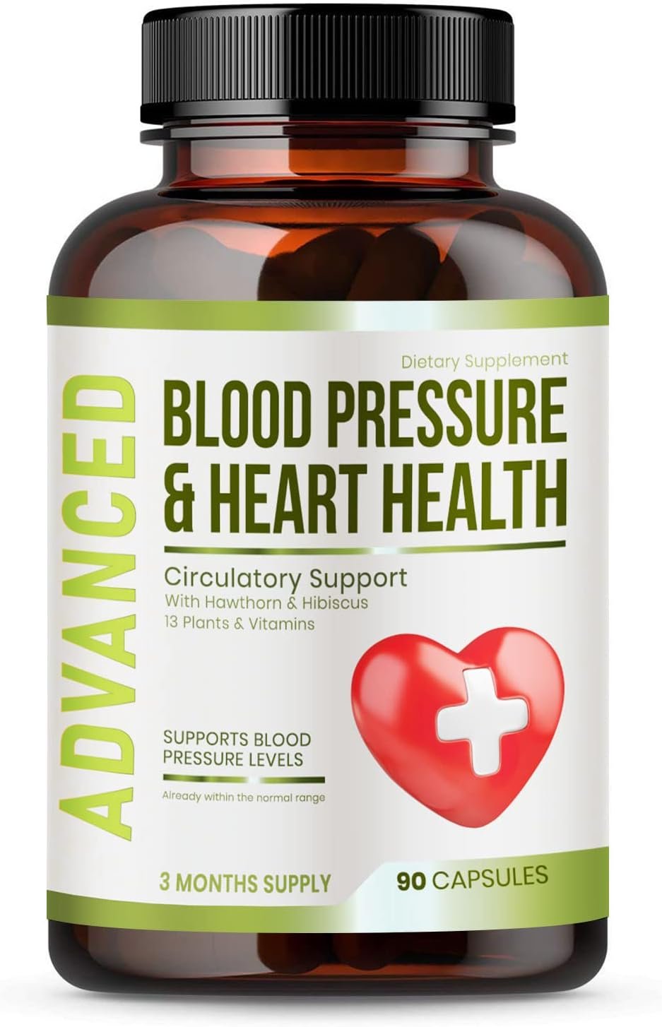Heart Health Blood Pressure Support Supplement - Support Blood Pressure  Healthy Circularity Naturally with Hawthorn Berry  Hibiscus.Vitamins Pills for Healthy Hypertension (BP)  Healthy Heart.