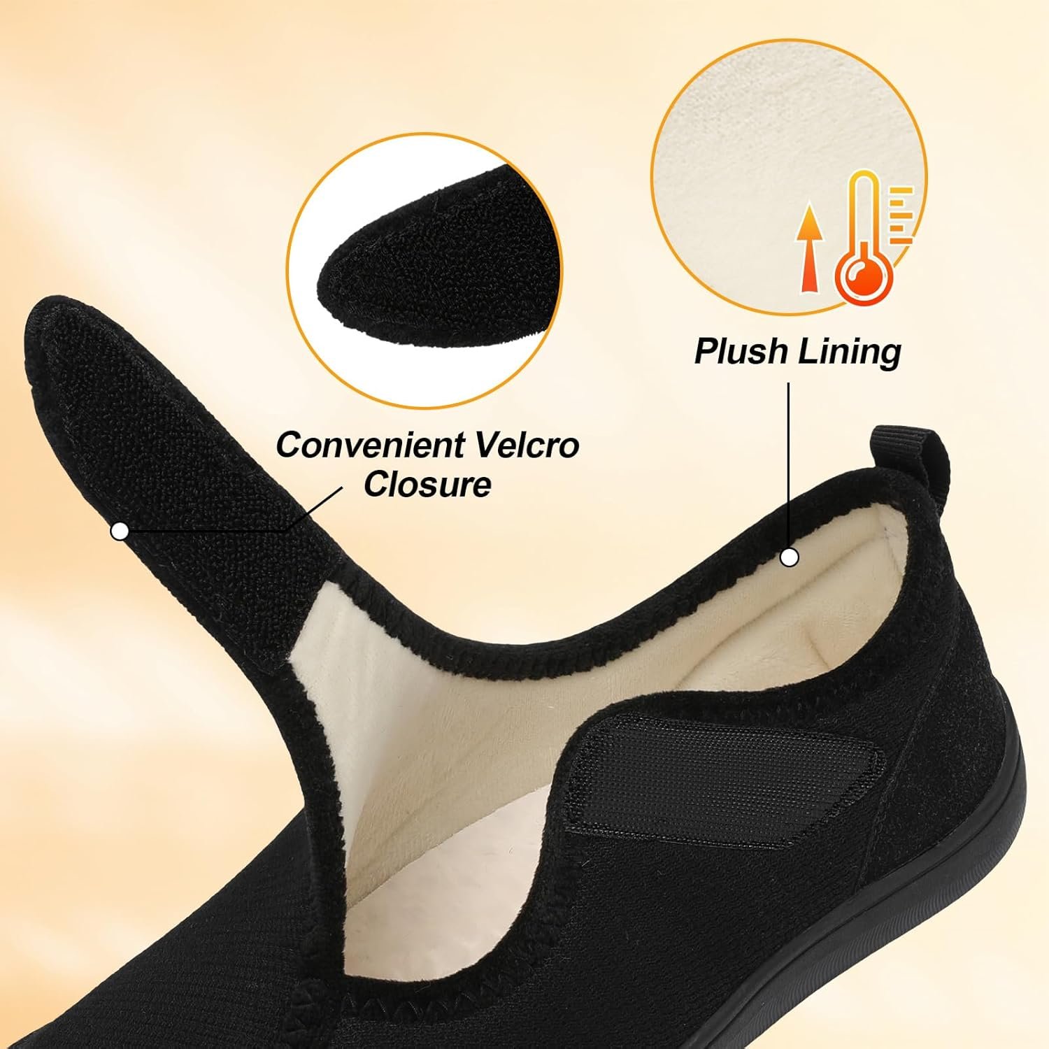 LeIsfIt Womens Slippers Wide Diabetic Shoes Adjustable Walking Shoes Arthritis Edema House Shoes Indoor Outdoor Slippers