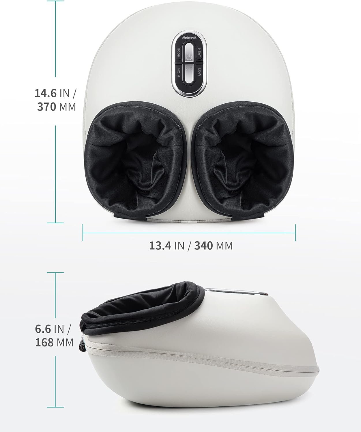 Nekteck Shiatsu Foot Massager Machine with Soothing Heat, Deep Kneading Therapy, Air Compression, Improve Blood Circulation and Foot Wellness,Relax for Home or Office Use(Gray)