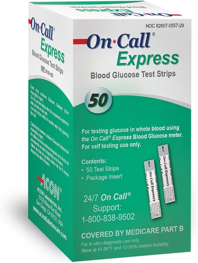 On Call Express Blood Glucose Test Strips (50 Count)