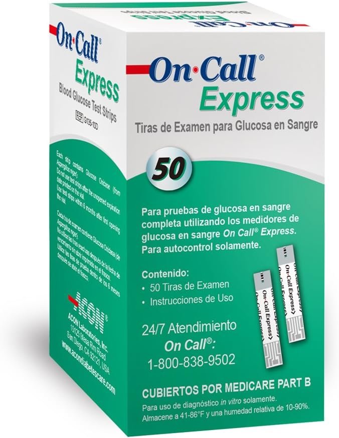 On Call Express Blood Glucose Test Strips (50 Count)