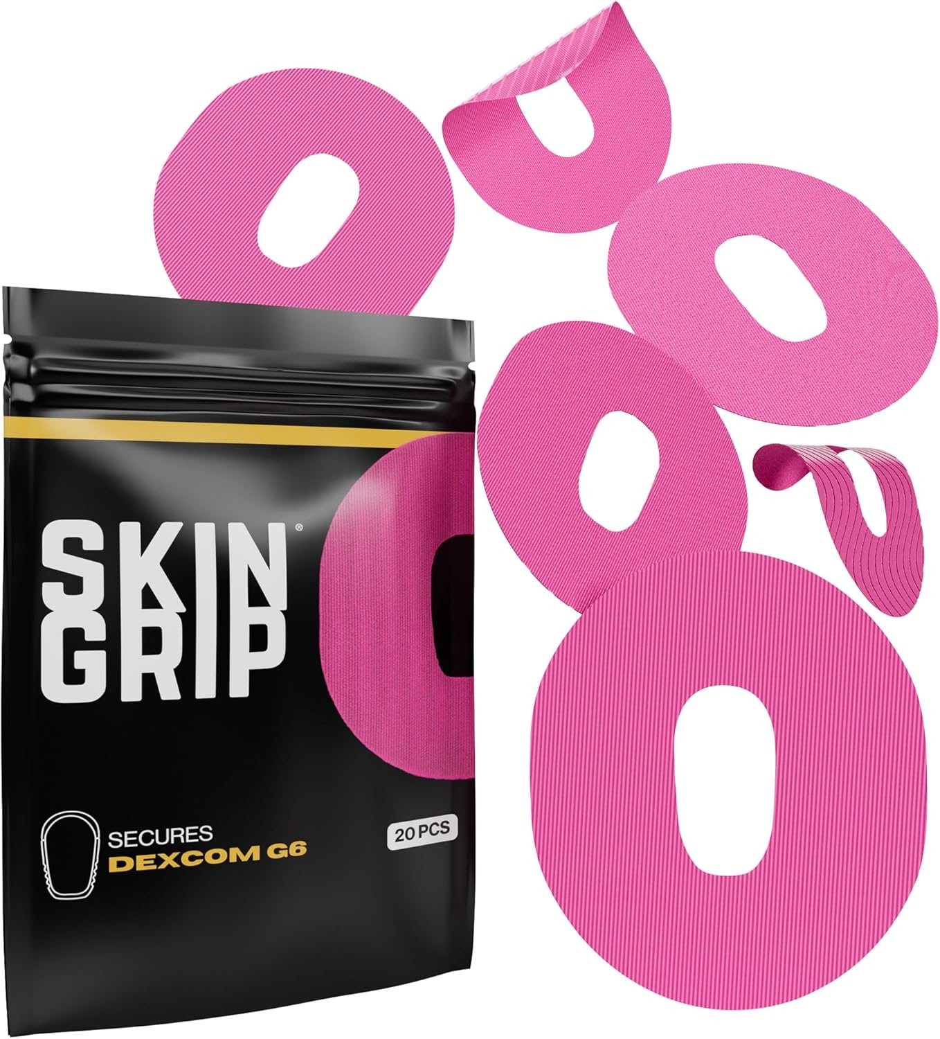 Skin Grip Adhesive Patches for Dexcom G6 CGM with Cutout – Purple Pack, Waterproof  Sweatproof Adhesive for 10-14 Days, Pre-Cut Adhesive Medical Tape, Continuous Glucose Monitor