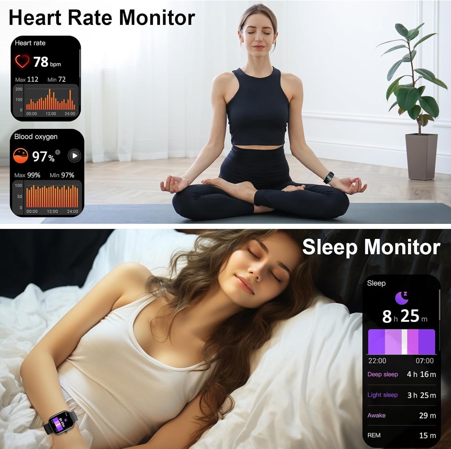 Smart Watch, 1.91 Smartwatch for Men Women (Answer/Make Call), Fitness Tracker with 100+ Sport Modes, IP68 Waterproof, Heart Rate/Sleep/Spo2 Monitor, Pedometer, Activity Tracker for Android iOS