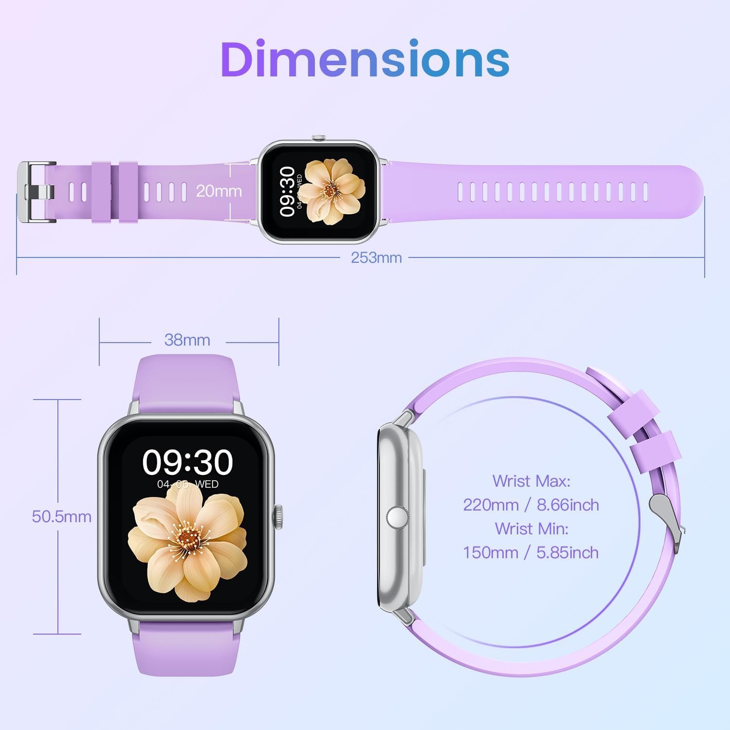 Smart Watch for Men Women Fitness: 1.83 Inch Bluetooth Call Smartwatch with Blood Oxygen Blood Pressure Monitor Compatible with Android Ios 100+ Sport Mode Heart Rate Monitor Steps Counter IP67 Watch