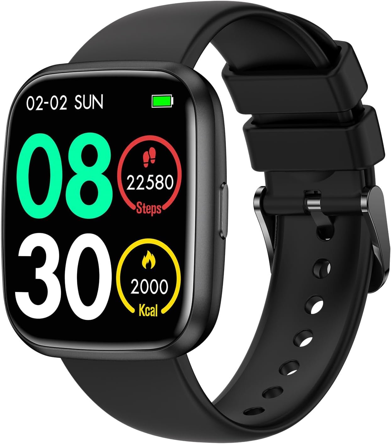 Smart Watches for Men/Women, 1.75 Bluetooth Call, AI Voice Smartwatch, 24/7 Heart Rate Monitor, Blood Pressure/SpO2/Sleep Tracker, IP68 Waterproof, 100+ Sports Fitness Tracker for Android iOS Black