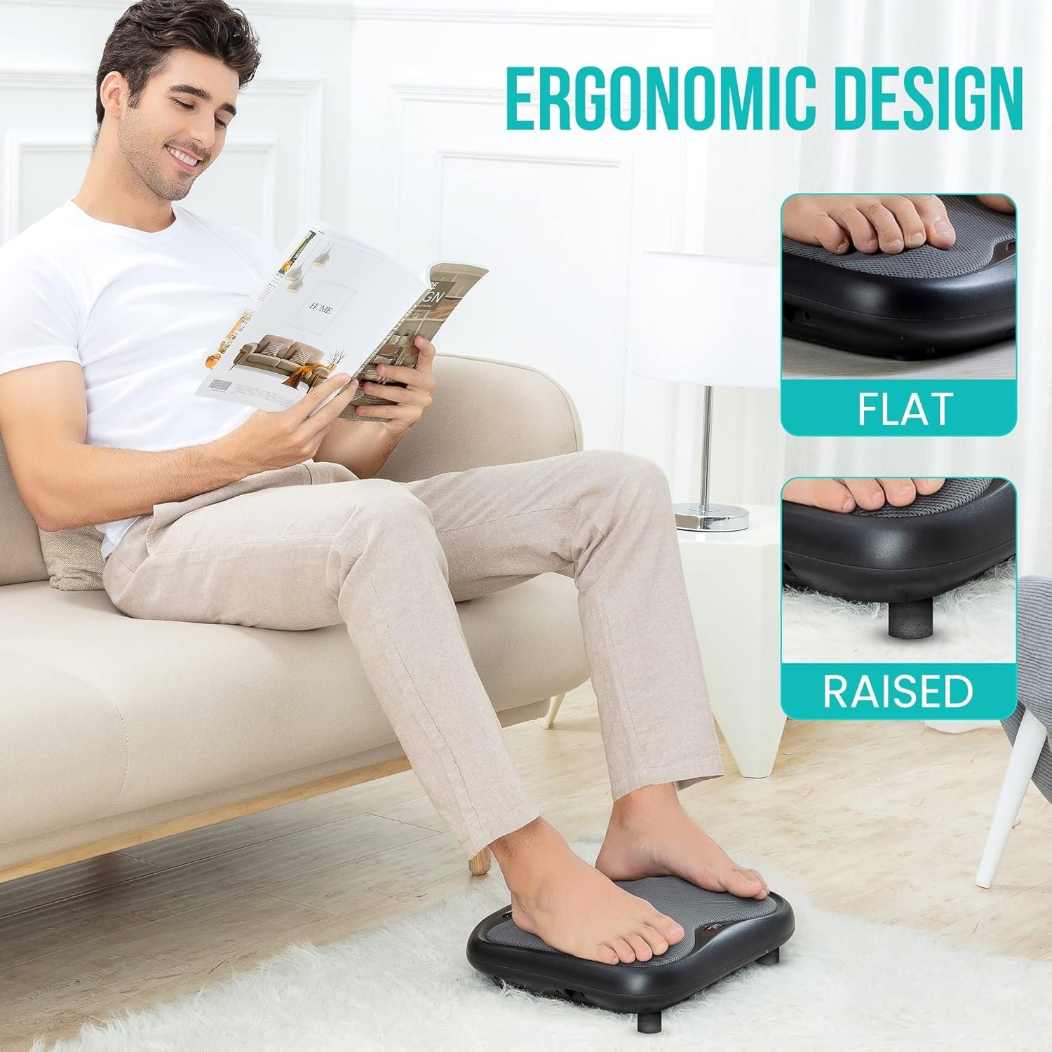 Snailax Shiatsu Foot Massager with Heat, FSA HSA Eligible, Washable Cover Kneading Foot  Back Massager, Heated Foot Warmer, Electric Feet Massager Machine for Plantar Fasciitis,Foot