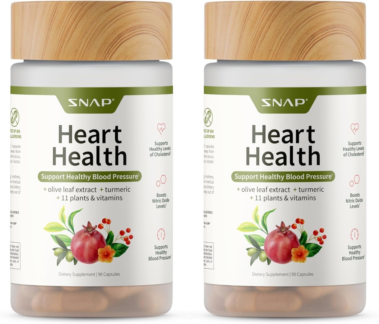Snap Supplements Heart Health Support Supplement with Coq10, Organic Beet Root Powder, Hawthorn Berry, Turmeric and Odorless Garlic, Supports Nitric Oxide Level, Circulation and Flow, 90 Capsules