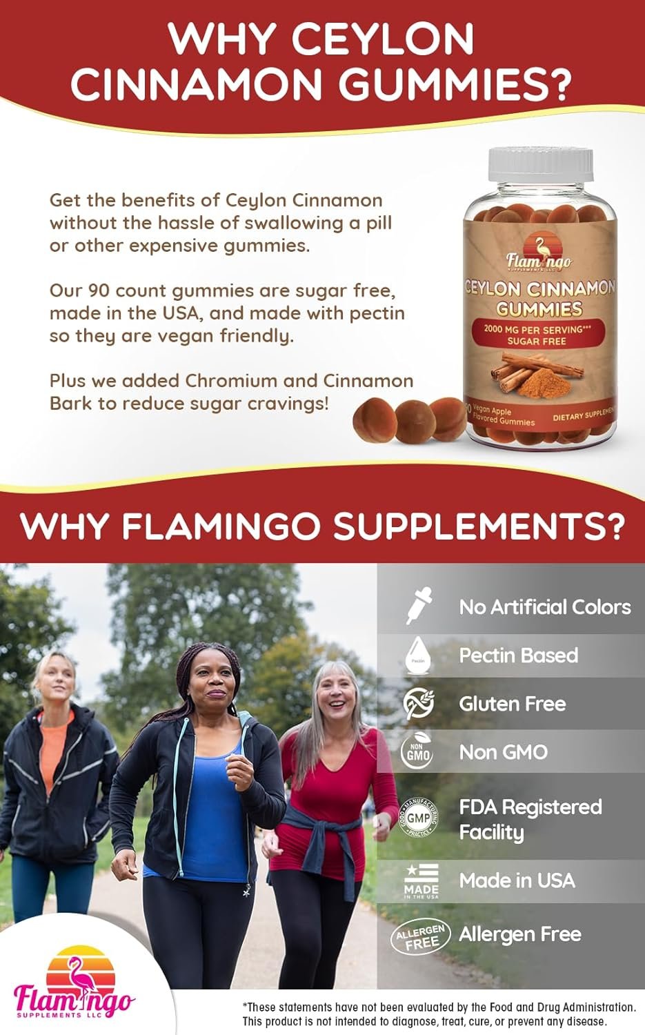 Sugar Free Ceylon Cinnamon Gummies 2000mg /Serving- Sugar Regulation, Joint Pain, Neuroprotective- Cinnamon Supplement with Chromium and Cinnamon Bark- Alternative to Cinnamon Capsules - 90 Chews