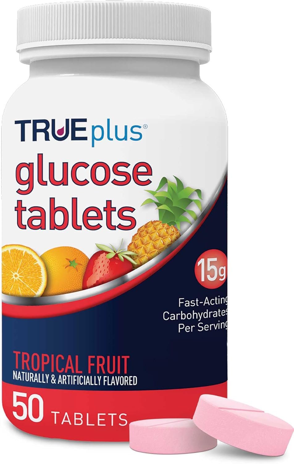 TRUEplus® Glucose Tablets, Orange - 50ct