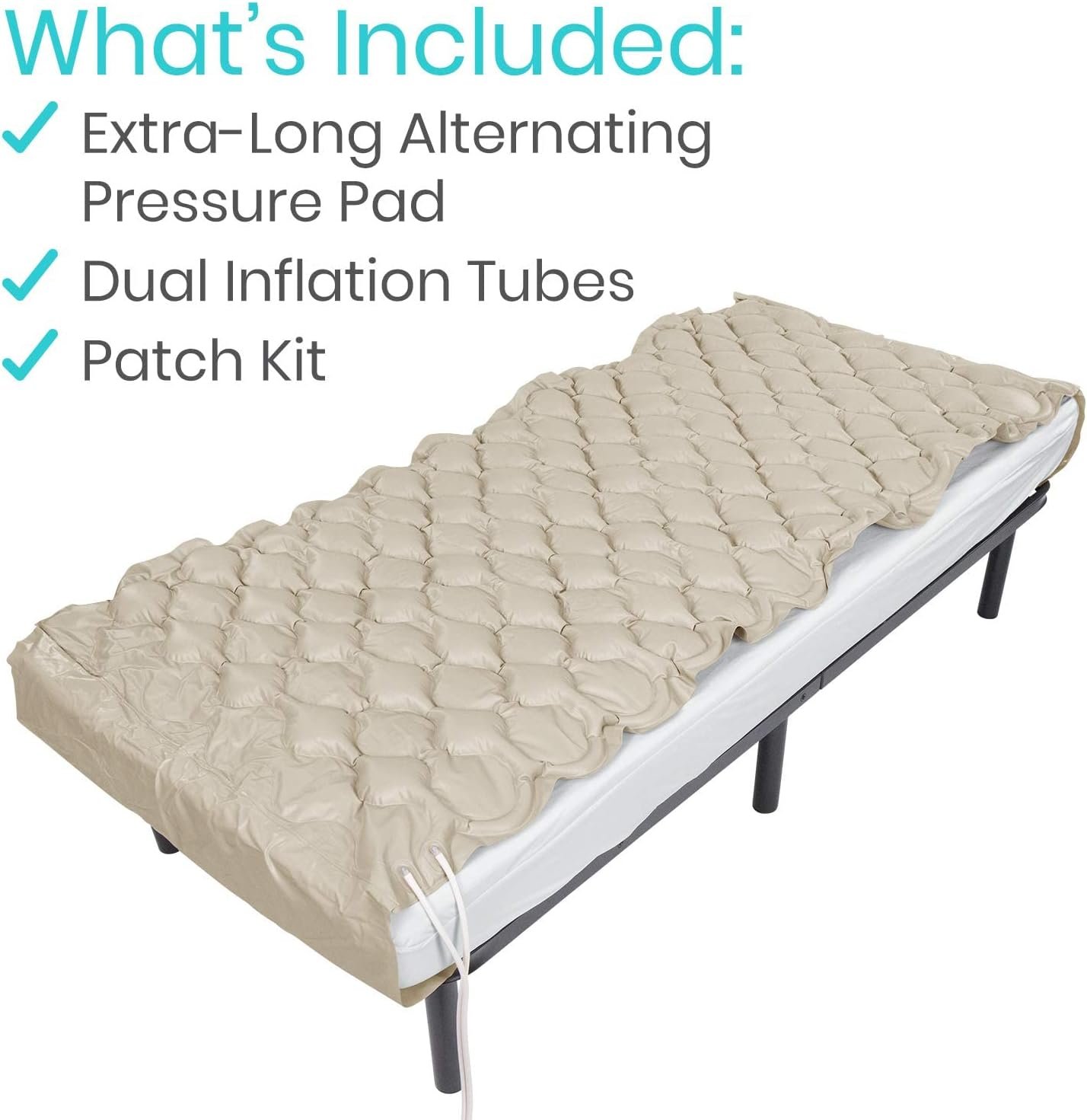 Vive Alternating Air Pressure Mattress Pad Replacement - The Original Bed Sore Prevention Solution - Hospital  Home Mattress Topper - Includes Waterproof Inflatable Ulcer Cushion Pad, Heat Resistant