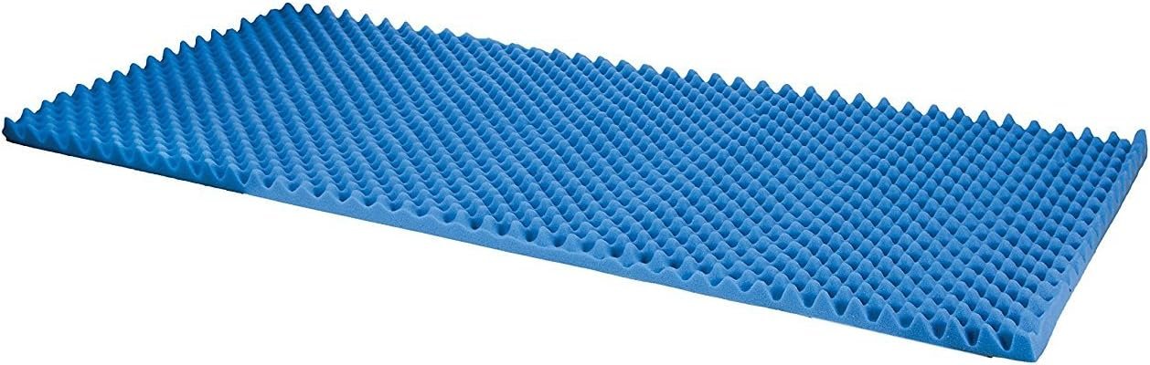 DMI Foam Mattress Topper, Egg Crate Foam Pad, Mattress Pad and Bed Topper for Support, Air Circulation, Pressure Relief and Weight Distribution, Hospital Size Mattress, 33 x 76 x 4 ,Blue