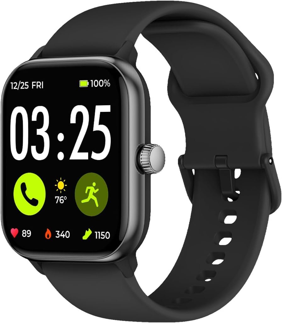 Spade  Co Health Smartwatch 4 - Smartwatch for Men  Women, Heart Rate, Sleep  SpO2 Monitor, Pedometer, Fitness Tracker, Answer/Make Calls IP68 Waterproof iOS  Android Compatible