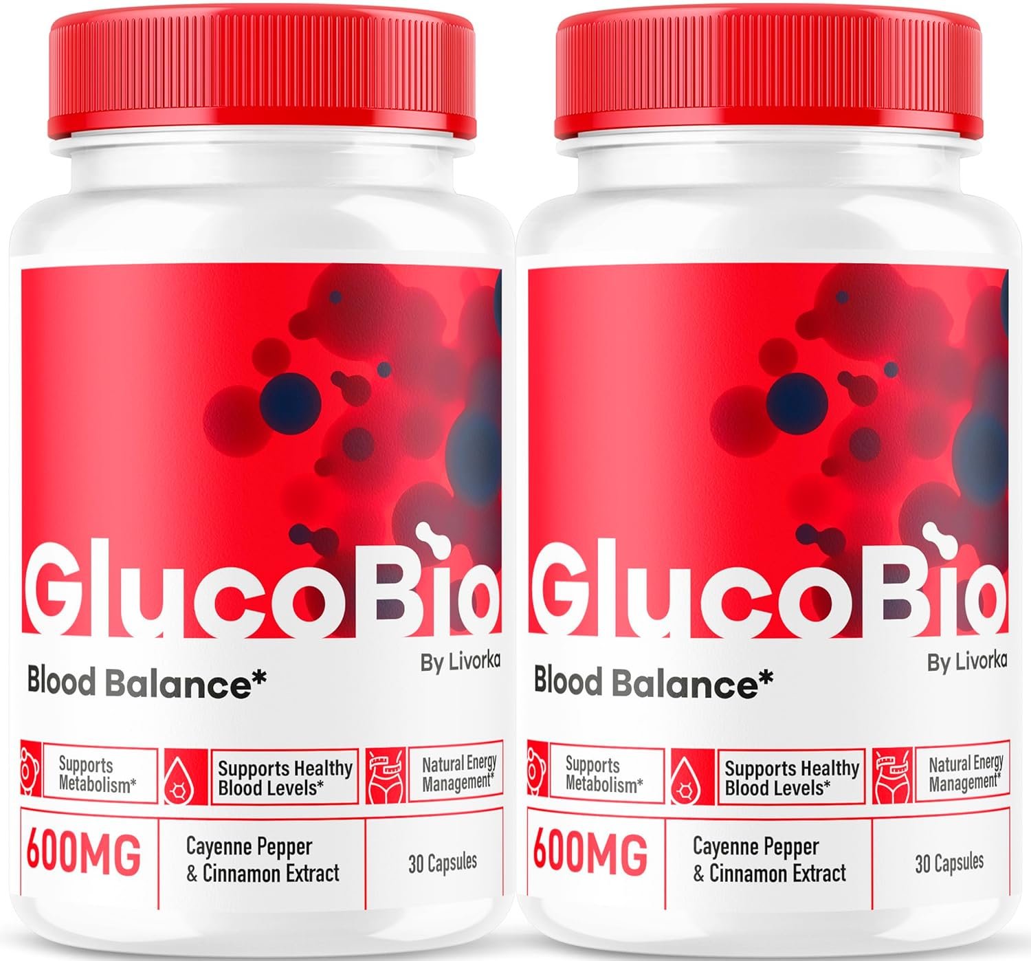 (2 Pack) GlucoBio Capsules - Official Gluco Bio Support Capsules, Advanced Formula for Overall Balance, GlucoBio Pills, GlucoBio Supplement, Glucovio Reviews, 60 Capsules