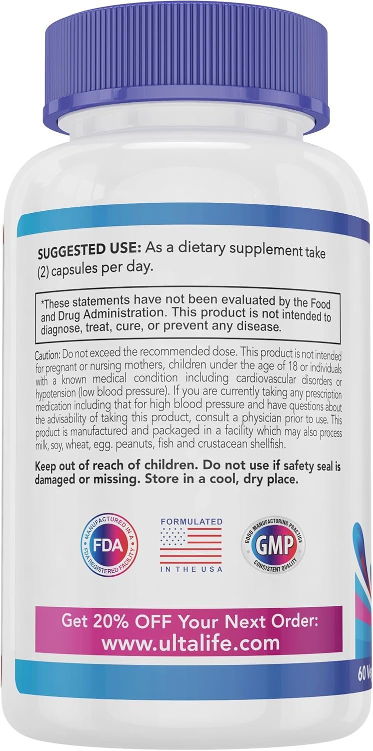 Blood Pressure Supplements - Advanced Blood Pressure Supplement Complex - Hawthorn Berry, Hibiscus, Garlic, Forskolin - 14 Vitamins  Herbs, 30 Day Supply in Veggie Capsules
