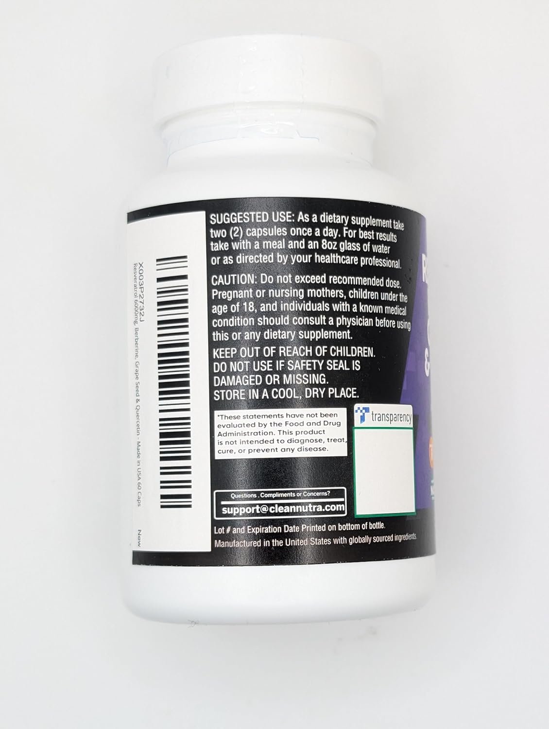 Clean Resveratrol Supplement | Berberine Grape Seed Extract Quercetin Green Tea Extract Acai Noni Polyphenol Supplement for Women  Men Anti Aging N-Acetyl Cysteine NAD Booster