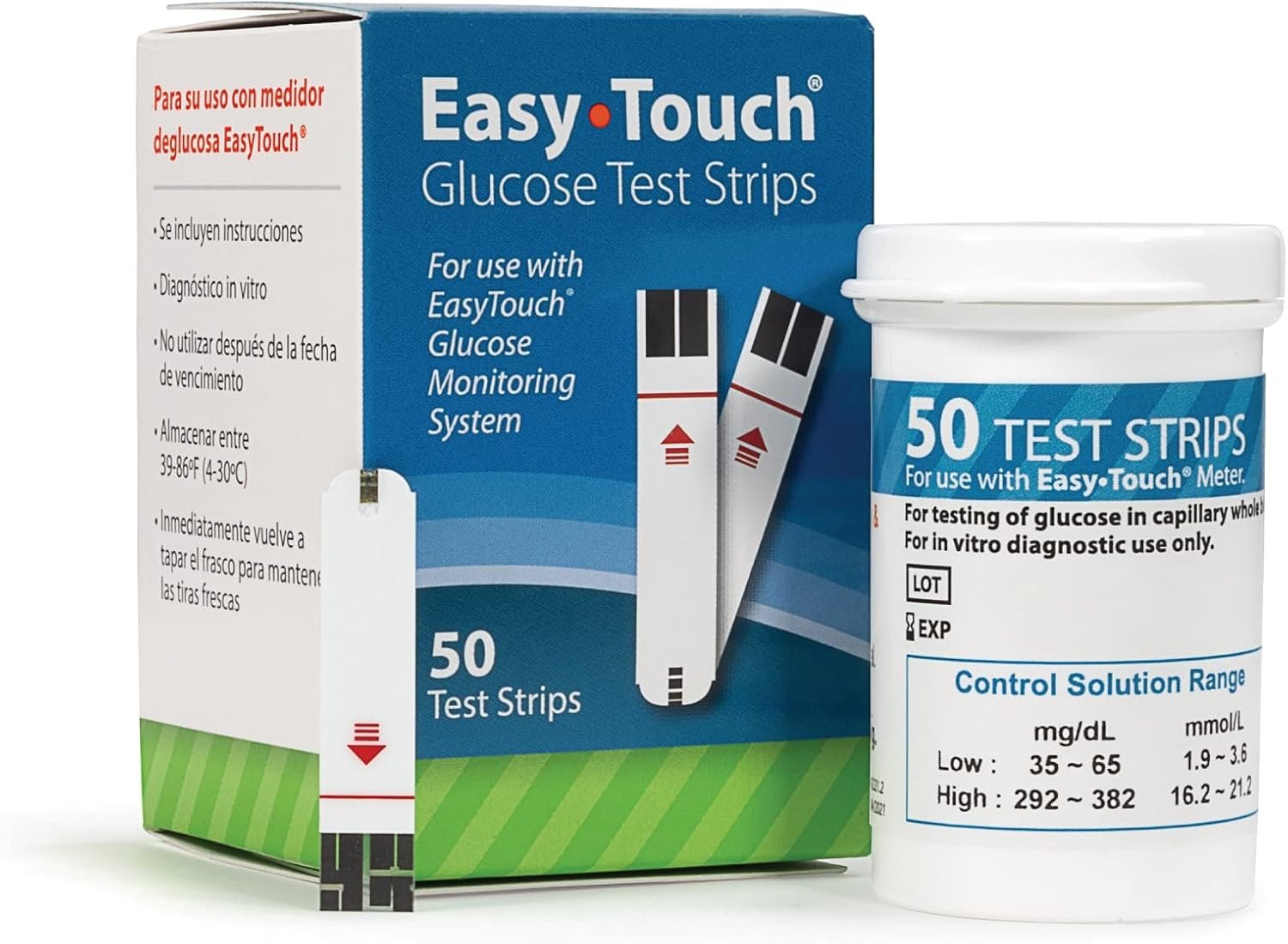 EasyTouch Glucose Test Strips, 50 Ct