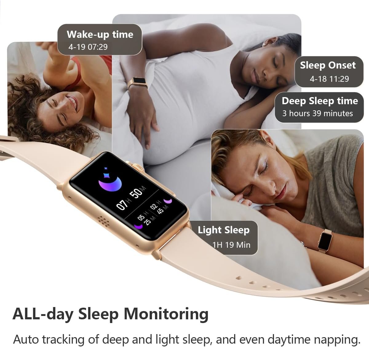 FITVII Health Fitness Tracker, 24/7 Blood Pressure Heart Rate Monitor, Smart Watch (Answer/Make Calls) with Blood Oxygen Sleep Tracking Watch, Waterproof Step Calorie Activity Tracker for Women Men
