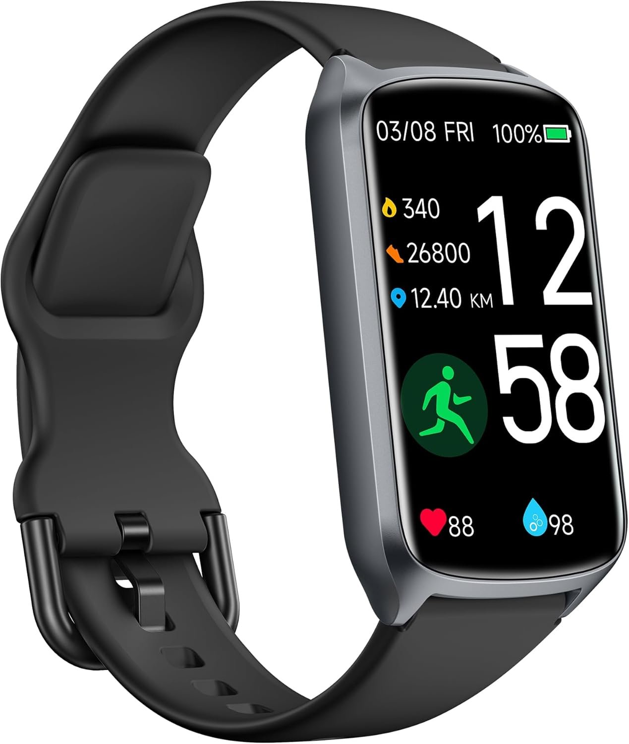 Health Fitness Tracker with 24/7 Heart Rate, Blood Oxygen, Blood Pressure, Sleep Tracker, 5ATM Waterproof Activity Trackers with Step Tracker, Pedometer (S  L Bands Included)