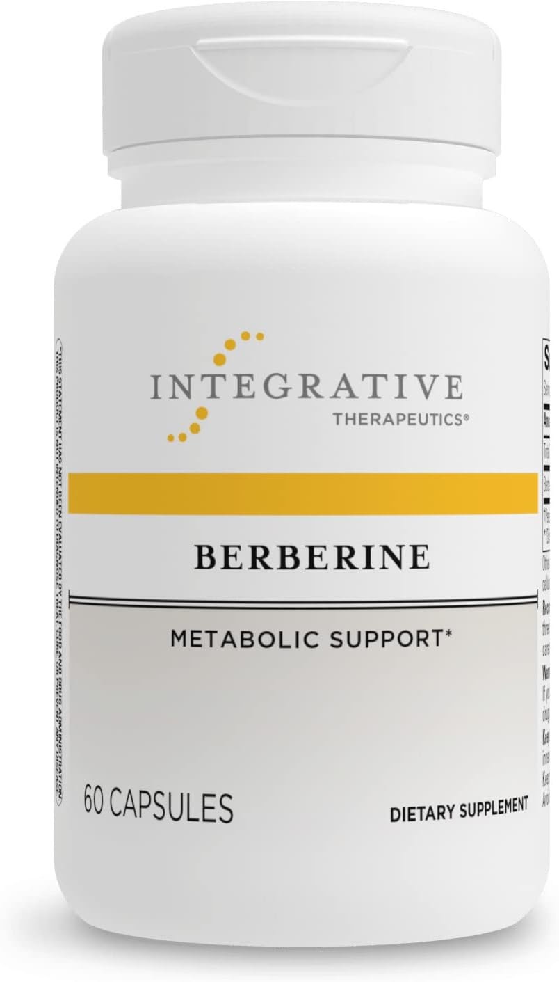 Integrative Therapeutics Berberine - 1000–1500 mg Daily - Berberine HCL Supplement for Metabolic Support* - Gluten-Free  Vegan Supplements for Men  Women - 60 Capsules