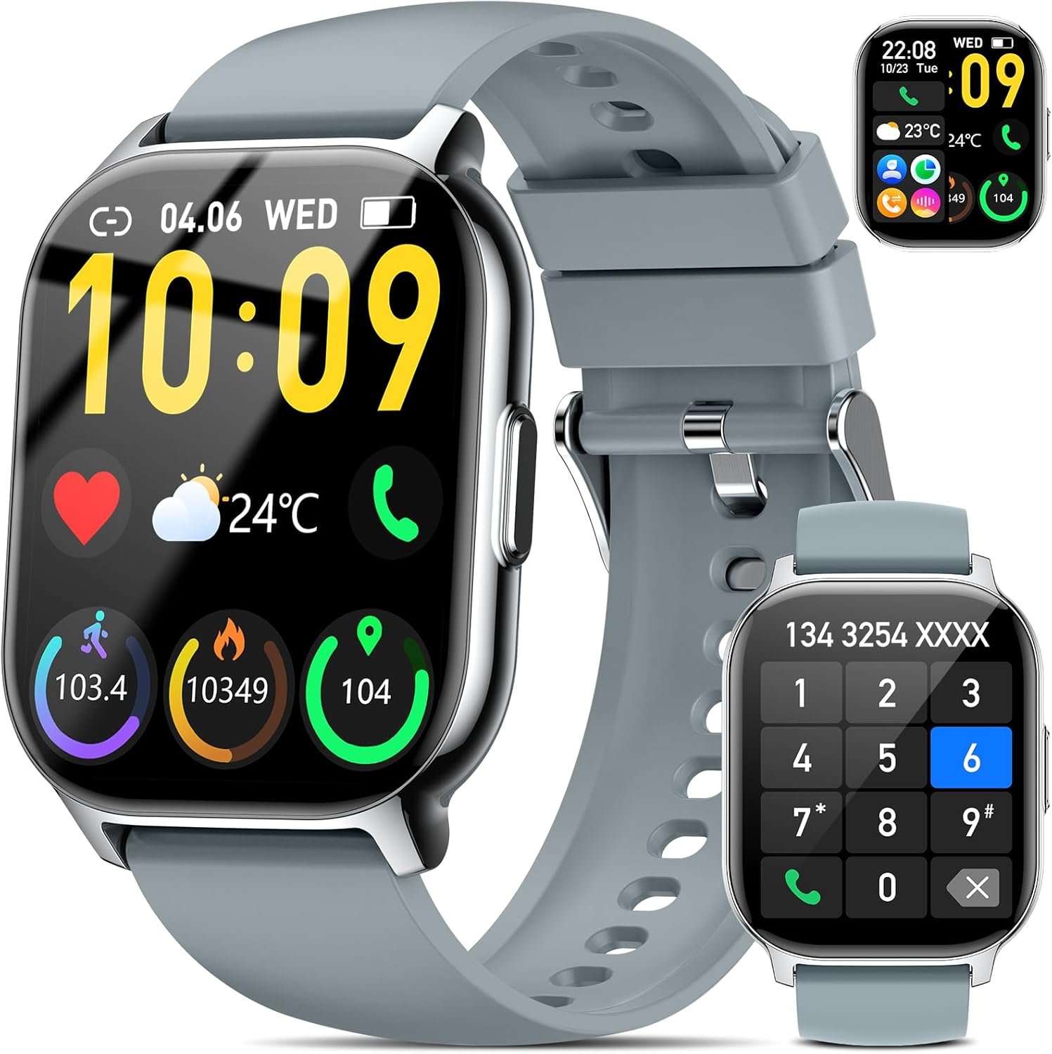 Smart Watch, 2.1 Smart Watches for Men Women(Answer/Make Call),120+ Sport Modes Fitness Tracker with Sleep Heart Rate Monitor, Pedometer, Watches for Men IP68 Waterproof Fitness Watch for iOS Android