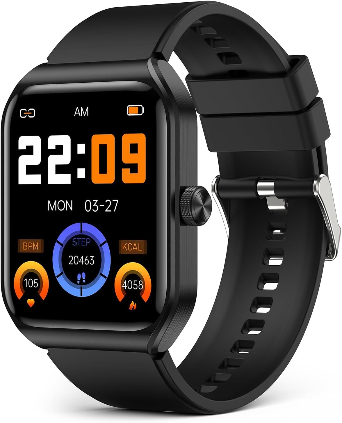 Smart Watch for Men, 1.91 HD Touch Screen Smartwatch with 100+ Sports, Blood Pressure, Heart Rate, Blood Oxygen, Sleep Monitor, IP68 Waterproof Fitness Tracker Compatible with Android iOS iPhone